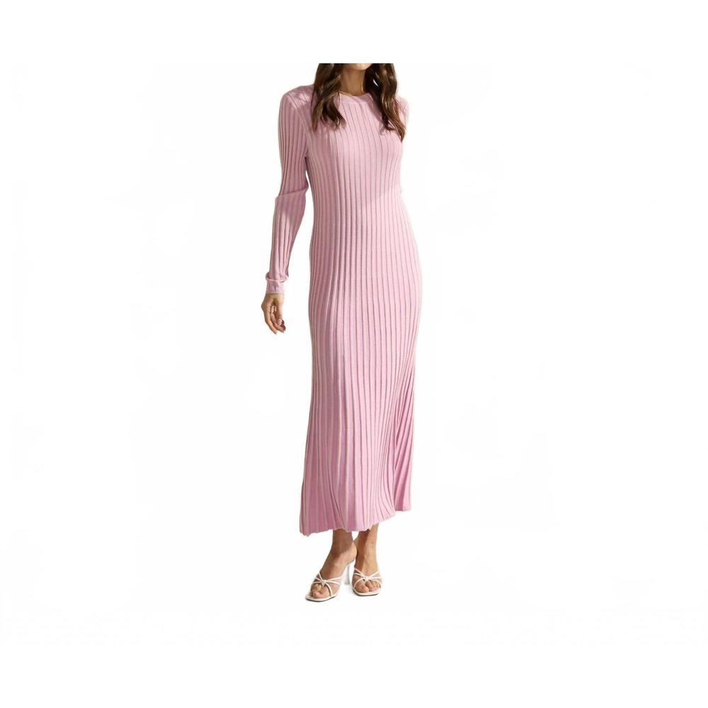 NEW ABLE ribbed maxi sweater dress in pink - Picture 3 of 6